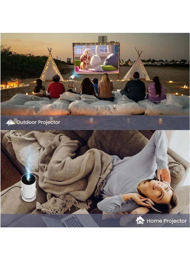 BLUMENIT Smart Projector 4K with Android OS, WiFi 6 & Bluetooth 5.2 – 180° Rotating Stand, Auto Focus, Electric Keystone, 1080P Full HD, Built-in Apps & HiFi Speakers - Image 3